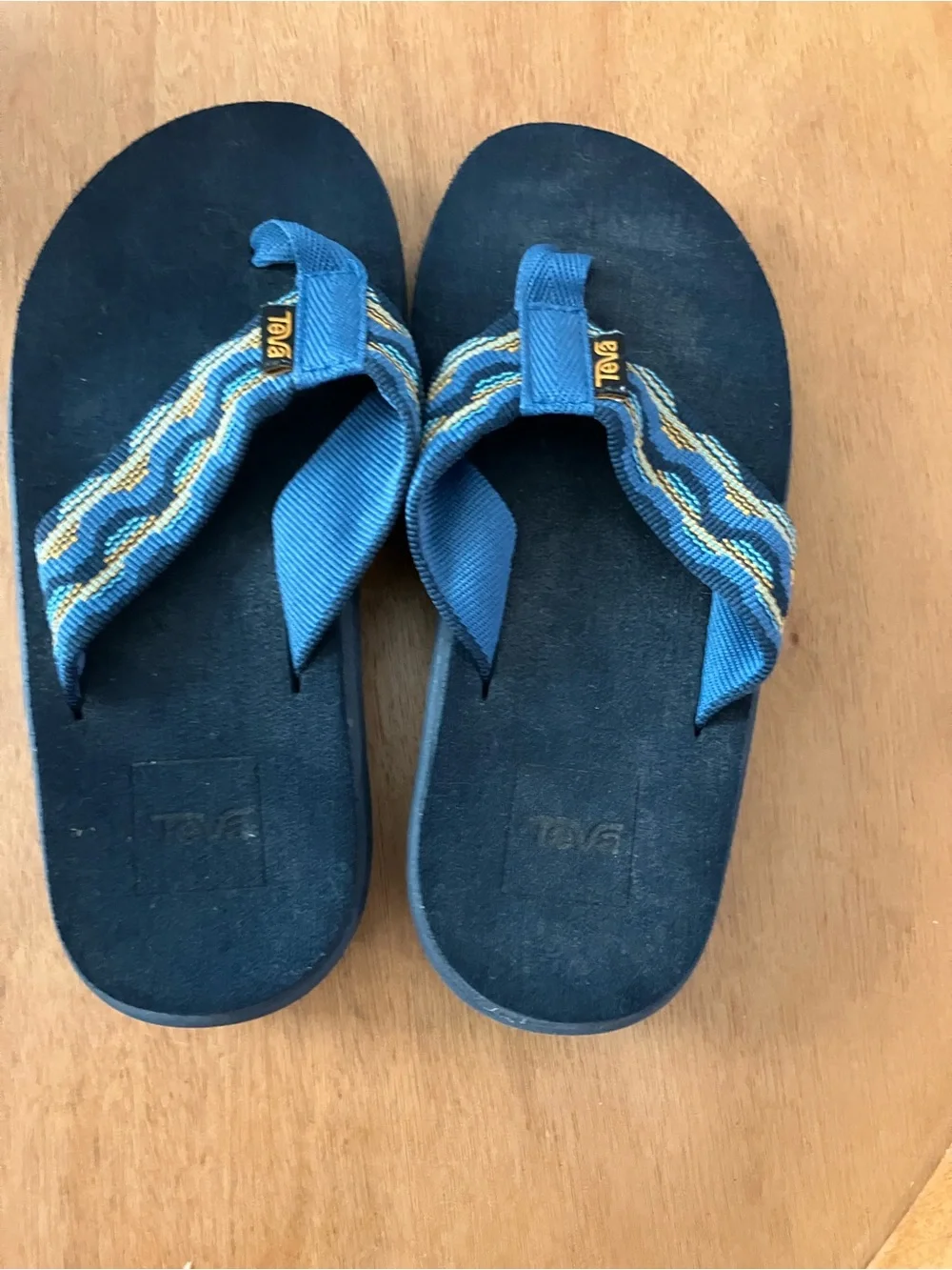 Teva Kids Navy and Blue Wave Strap Flip Flops